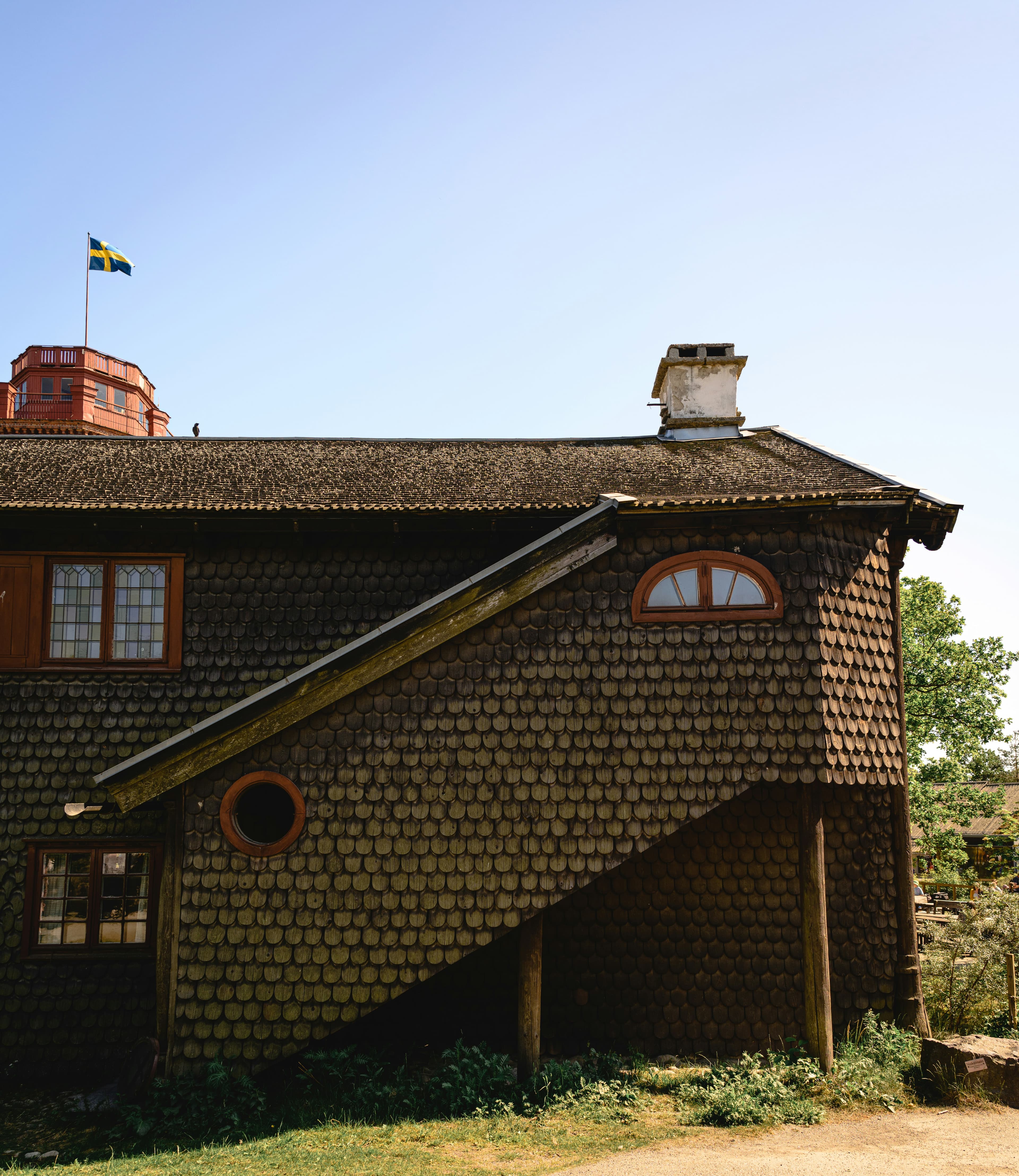 Close-up of a residential roof covered in asphalt shingles